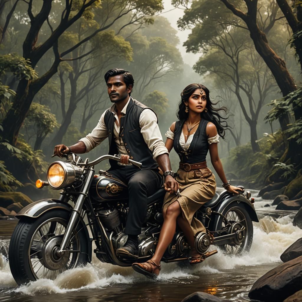 Ultra realistic, cinematic,Couple, South indian male dark sk...