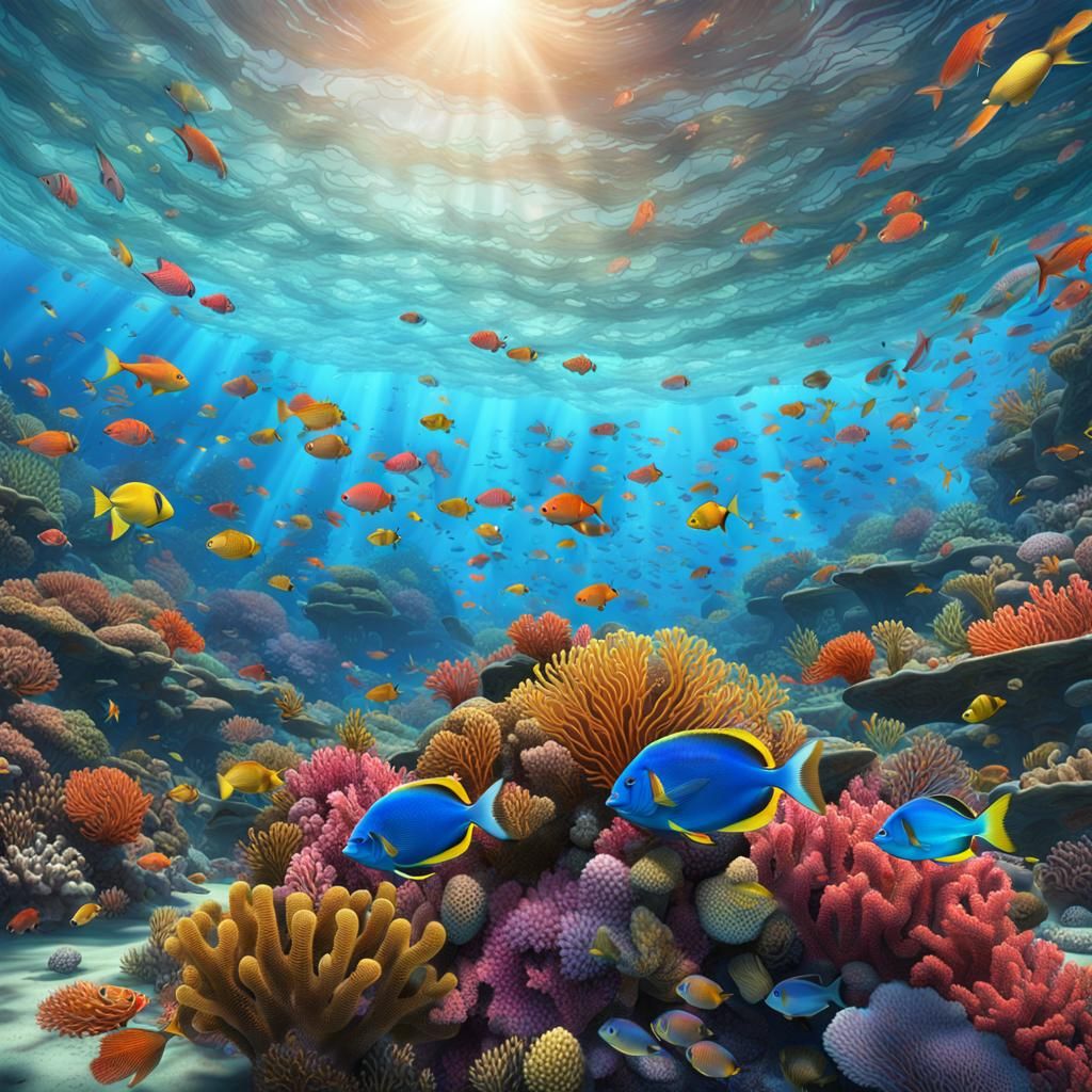 The Great Coral Reef, in vibrant colors teaming with life  by @AndrewMarcos