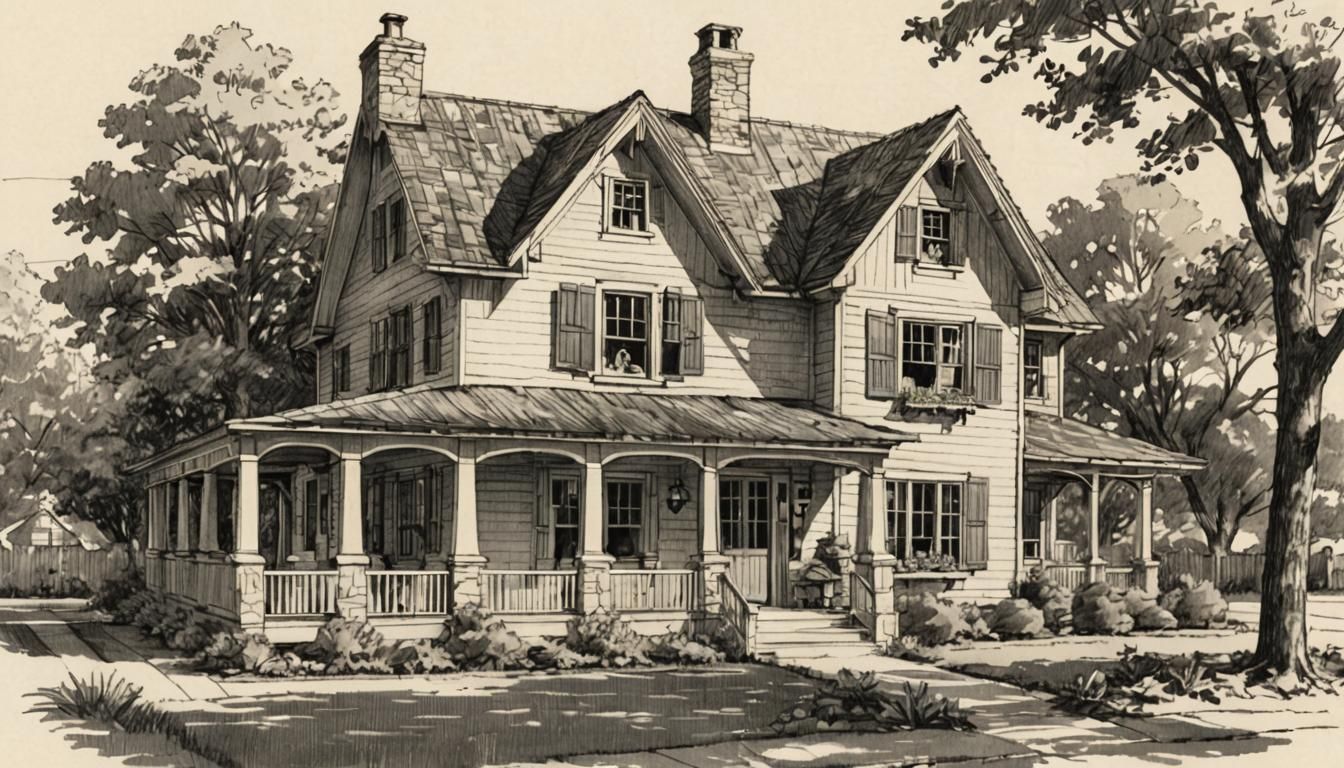 The sketch of the house exterior