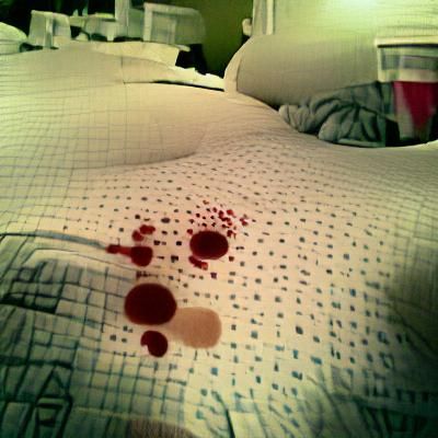 I can’t clean the blood off the sheets in my bed, they have ...
