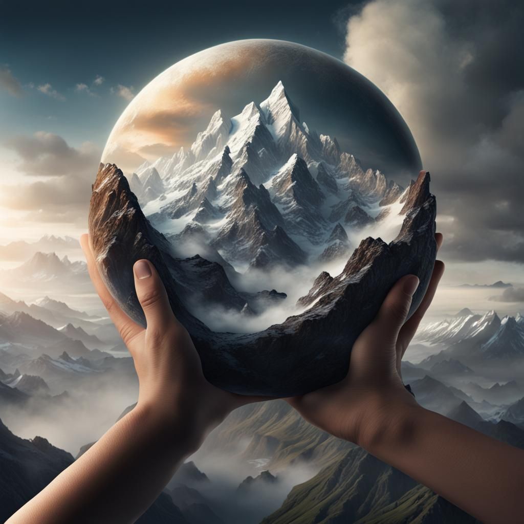 Earth Power in Hand: Dramatic Digital Matte Painting