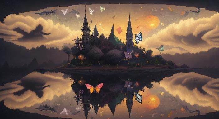 fairy village; pixel art; #pixelart; 32 bit graphics; Winged...