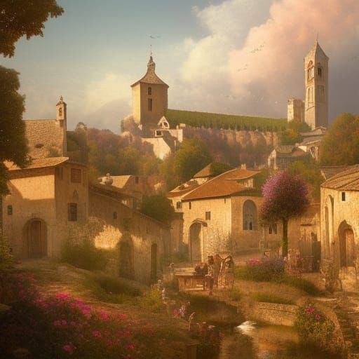 A small village in provence :: peach and purple :: Epic cine...