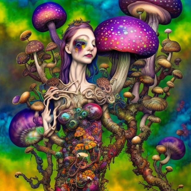 Fungi Girl 4687 - AI Generated Artwork - NightCafe Creator