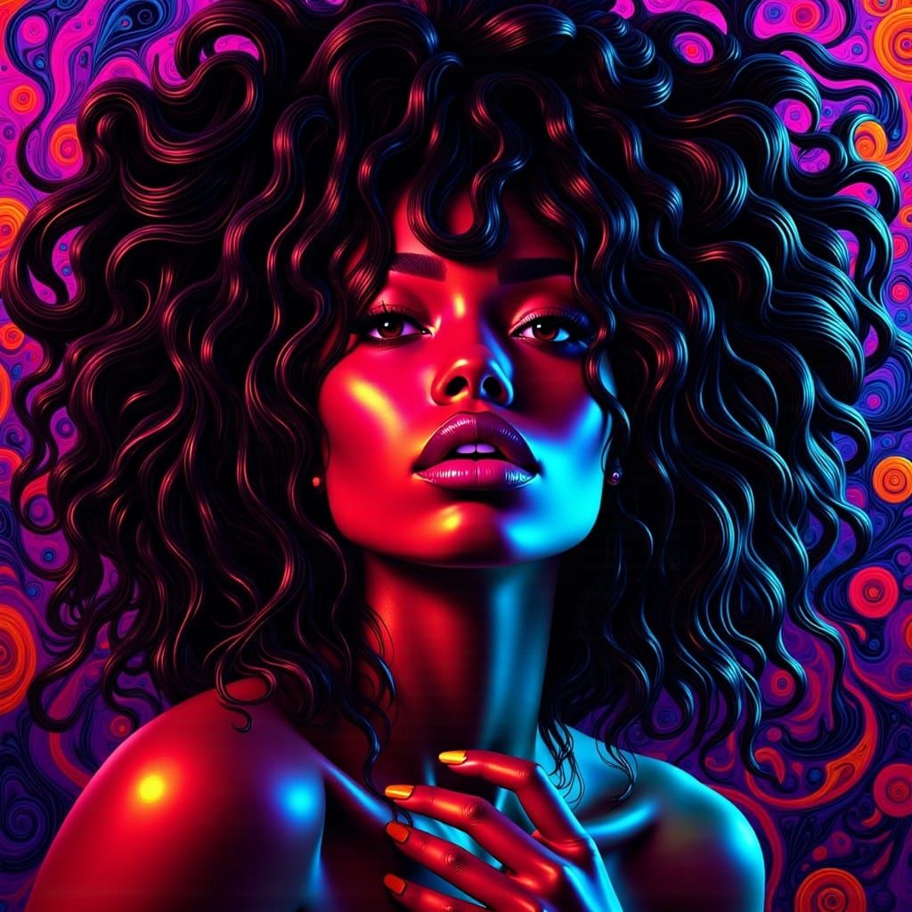 neon noir portrait
