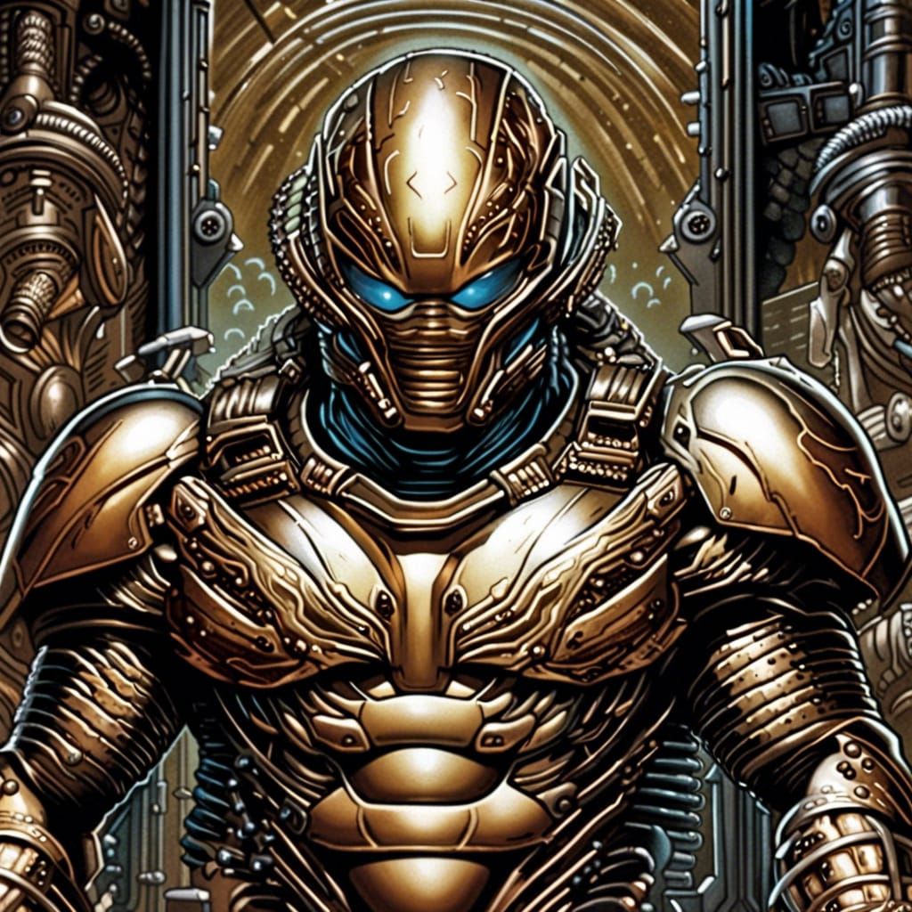 Extra terrestrial bio boosted armour, hyperdetailed, hyperre...