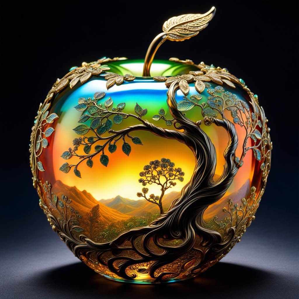 Sunset Meadow on Apple  by @Happy Dog