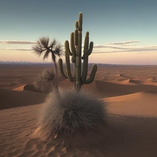 The desert stretches far and wide,
A canvas painted dry.
The...