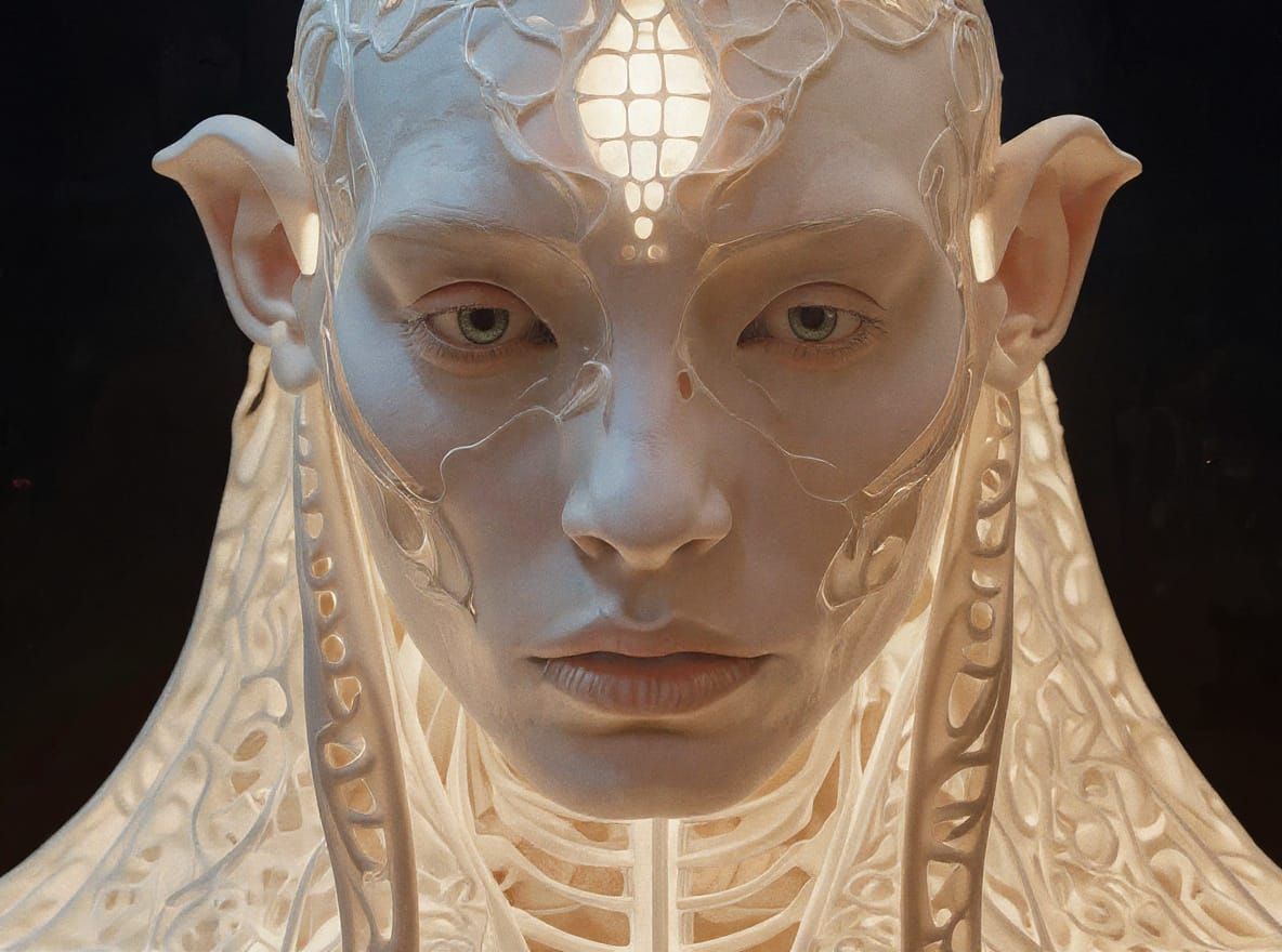 Intricate Double Exposure Female Portrait