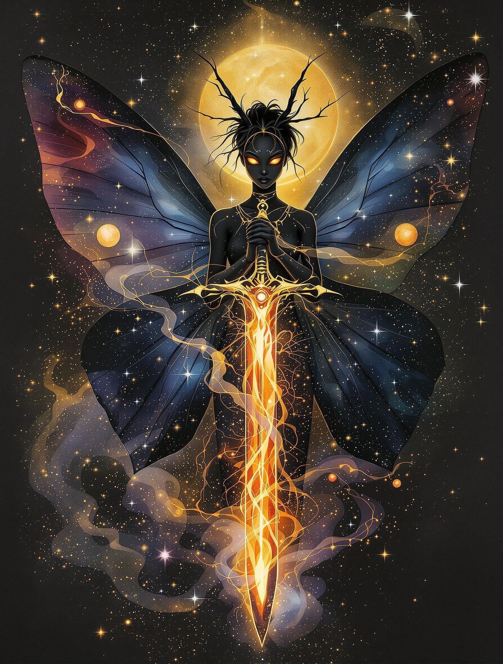 Flaring in a Darkened Night  by @Lofn AI