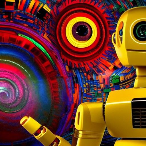 Magnificent Robot in Deep Colors, 8K Resolution