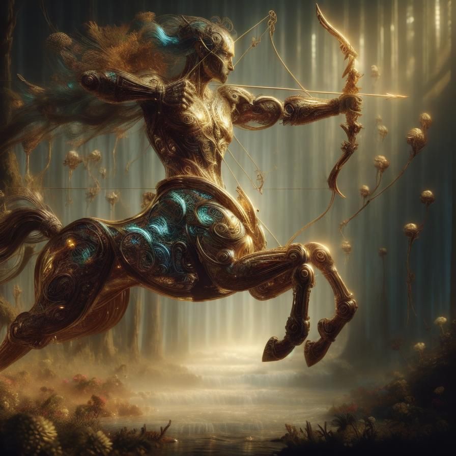 <lora:Centaur:1.0> Centaur female armor deep color golden ratio intricate detailed stygian maximalist ...  by @Wolverton