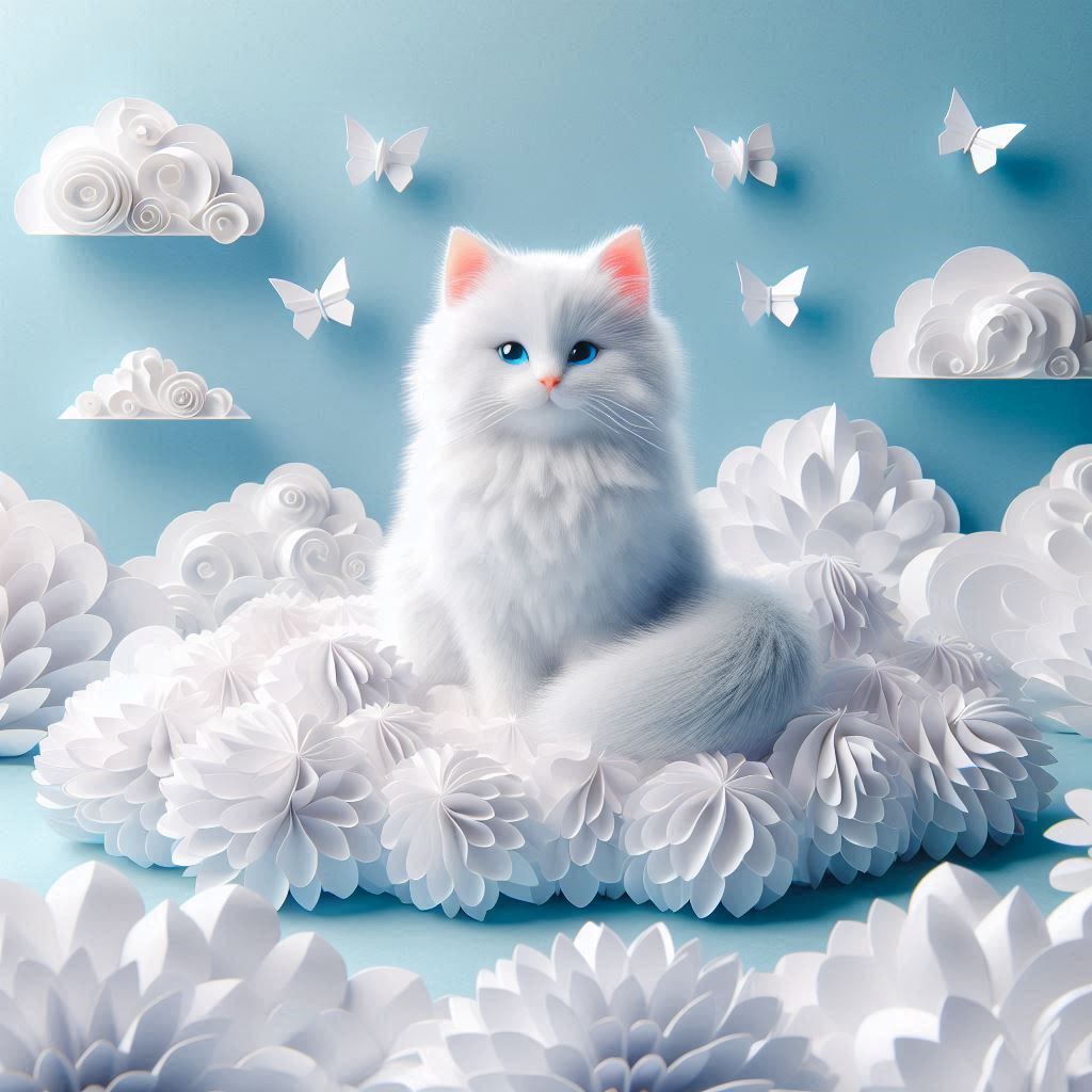 Fluffy Paper Kitty