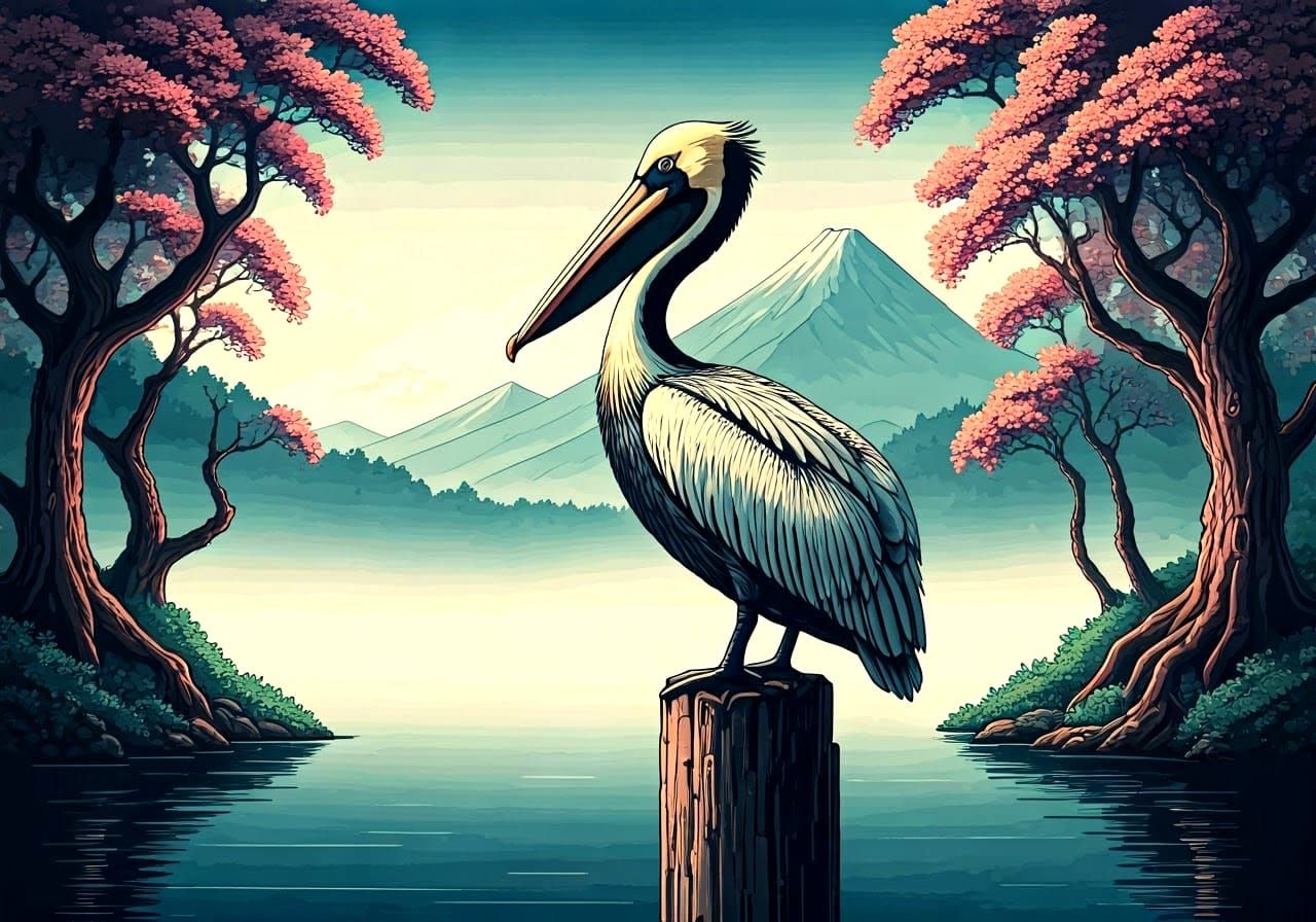 Pelican at the lake