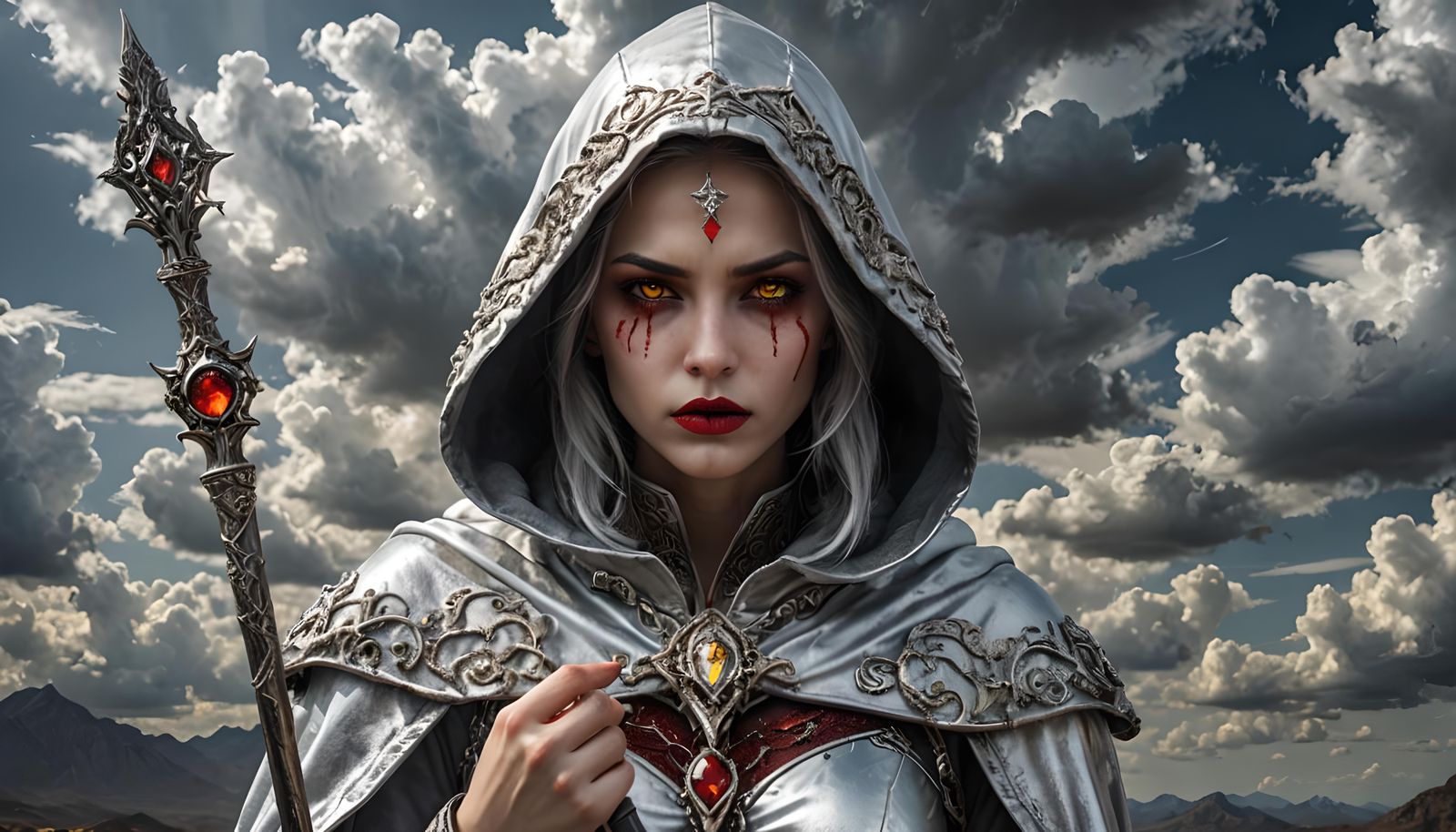 A Silver Hooded Female Soul Hunter, A Beautiful Face That Sh...