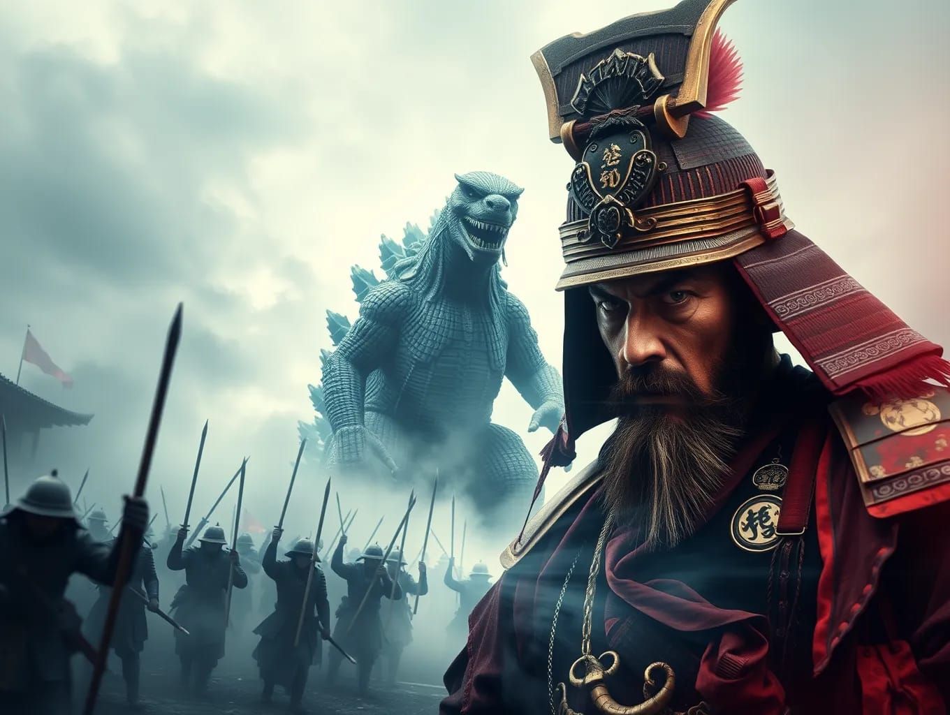 Godzilla vs Ancient Samurai Warriors