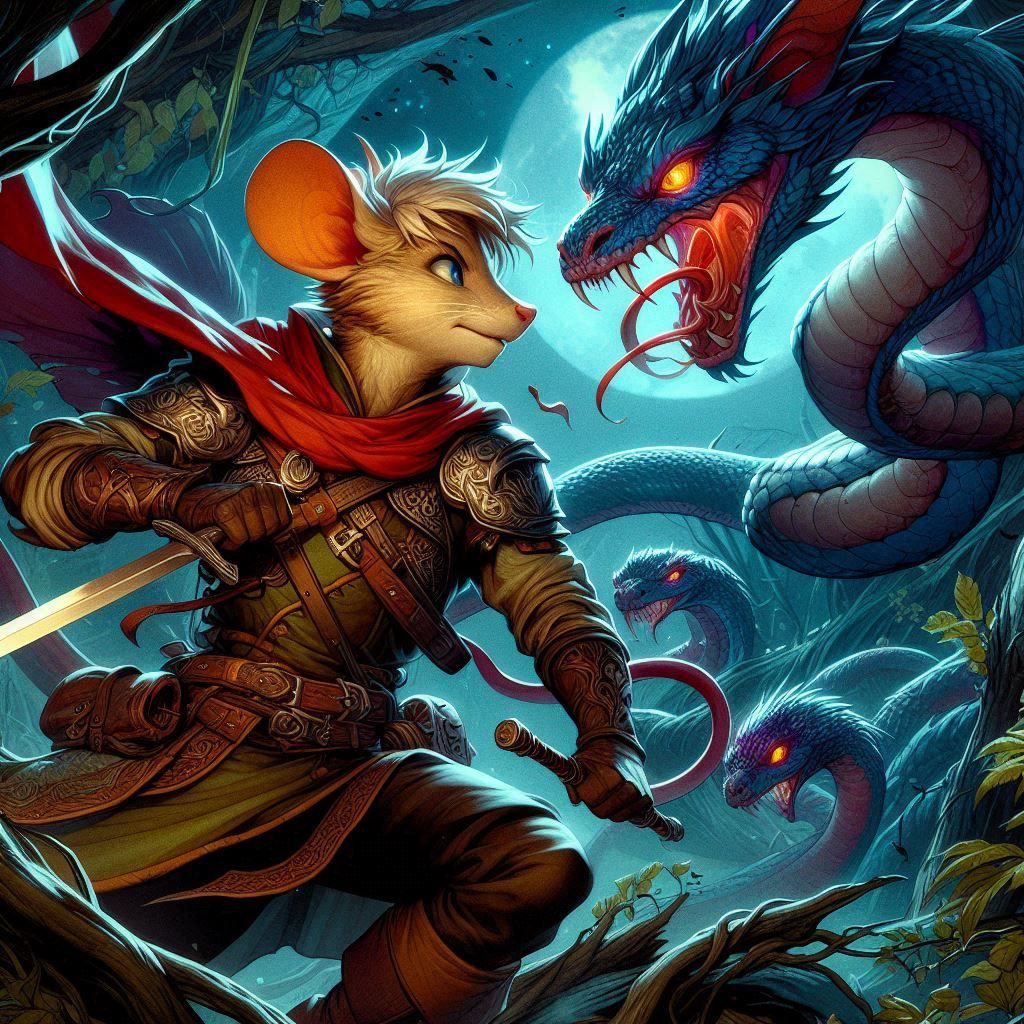 Merrin Thorne III with dagger and rod