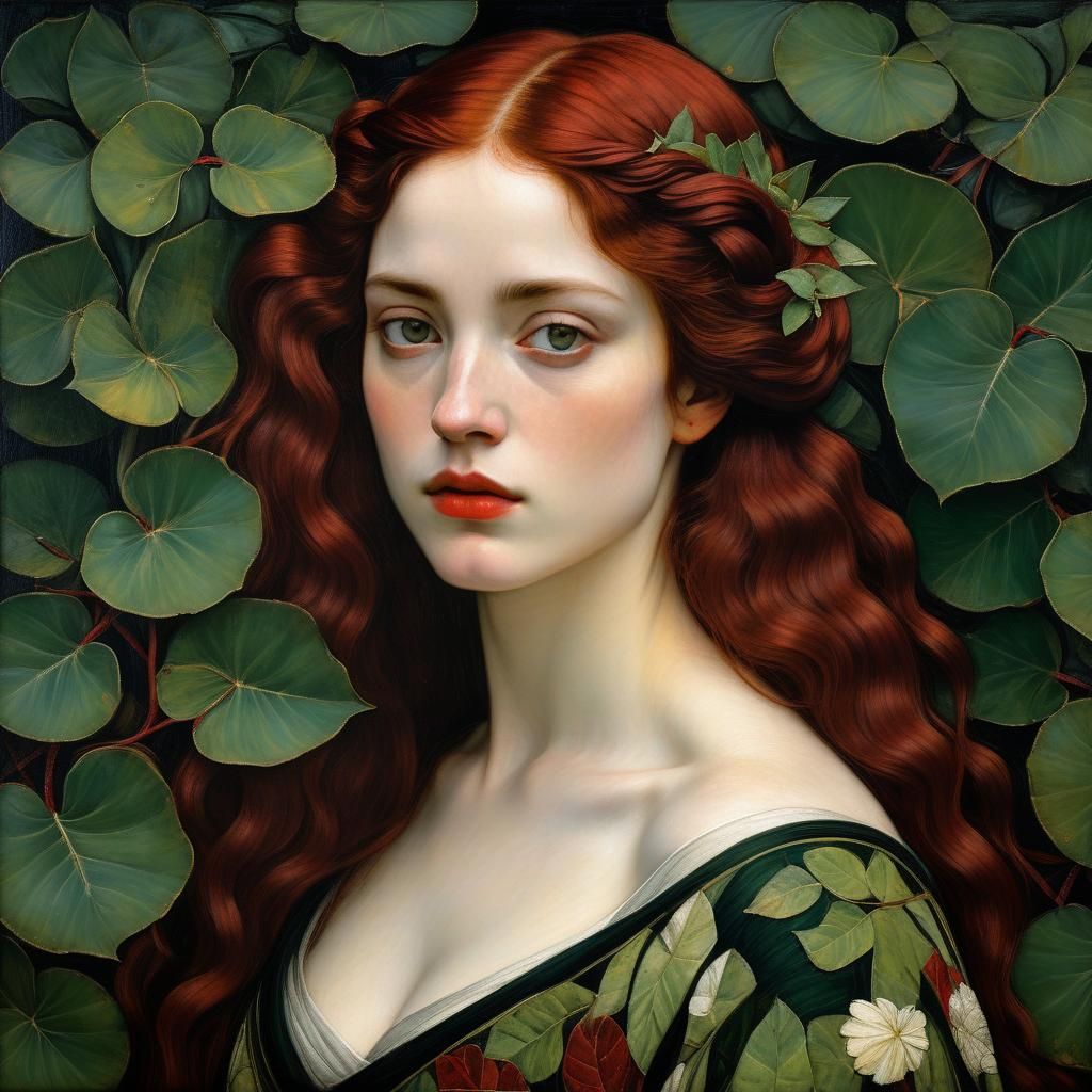 Beautiful woman dark red hair  by @undefined