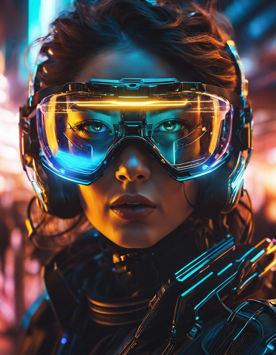 Cyberpunk goggles portrait   by @Shlucky