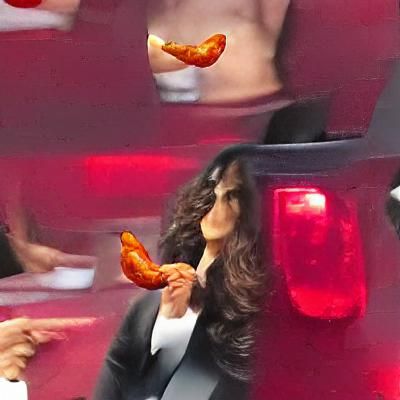 Salma Hayek eats hot wings