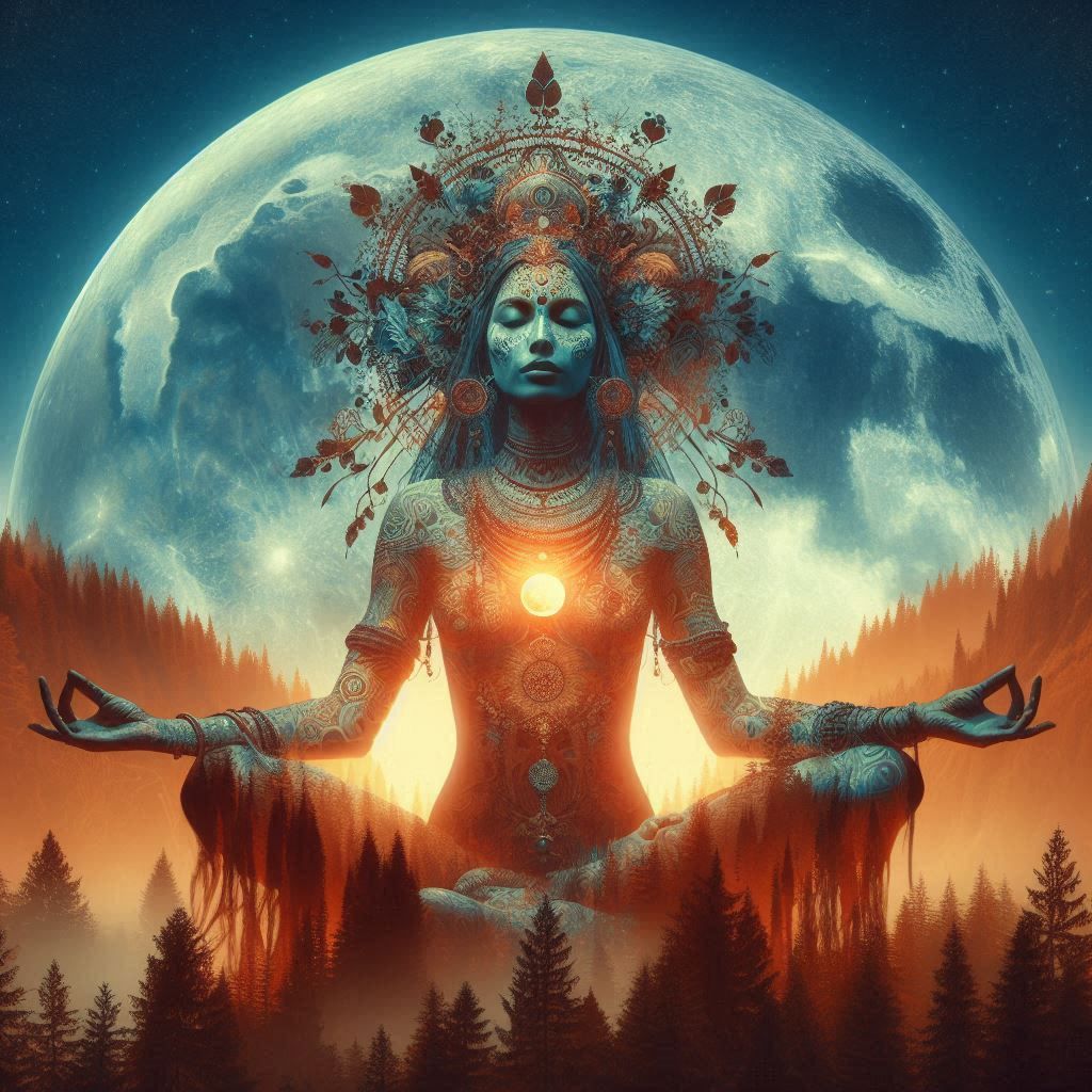 double exposure beautiful fantasy portrait landscape..