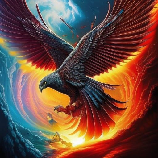 Download wallpapers eagle 4k lightings fire eagle look orange eyes  creative artwork for desktop with resolution 3840x2400 High Quality HD  pictures wallpapers