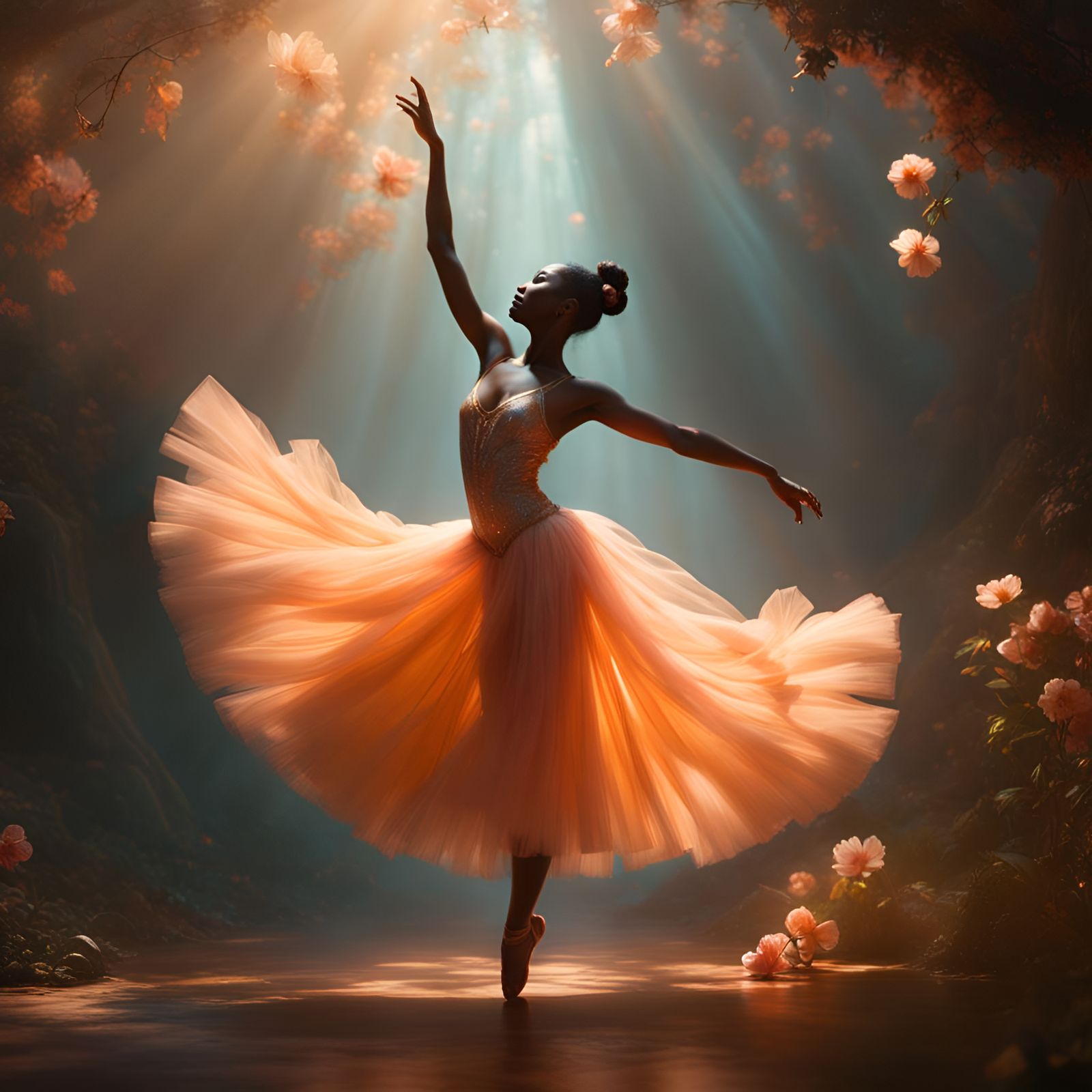 African Ballerina in Apricot