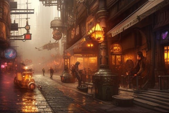 Steampunk city - AI Generated Artwork - NightCafe Creator