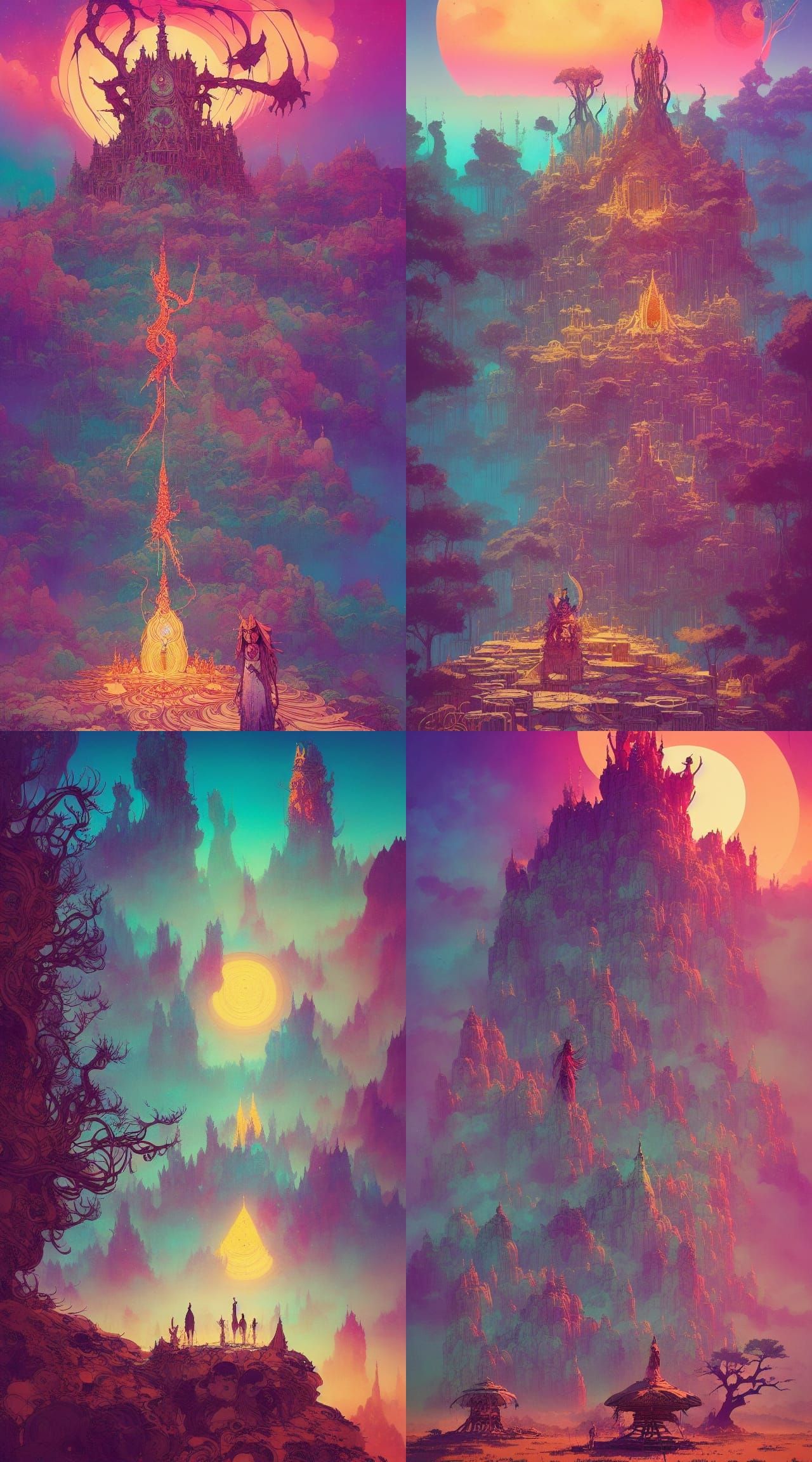 an astral and magic sacred desert shrine, a highly intricate...