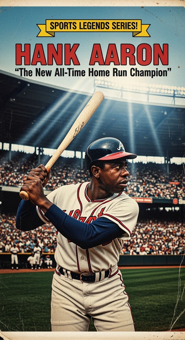 Retro Sports Poster: Hank Aaron, Atlanta Braves Slugger!  by @paulie