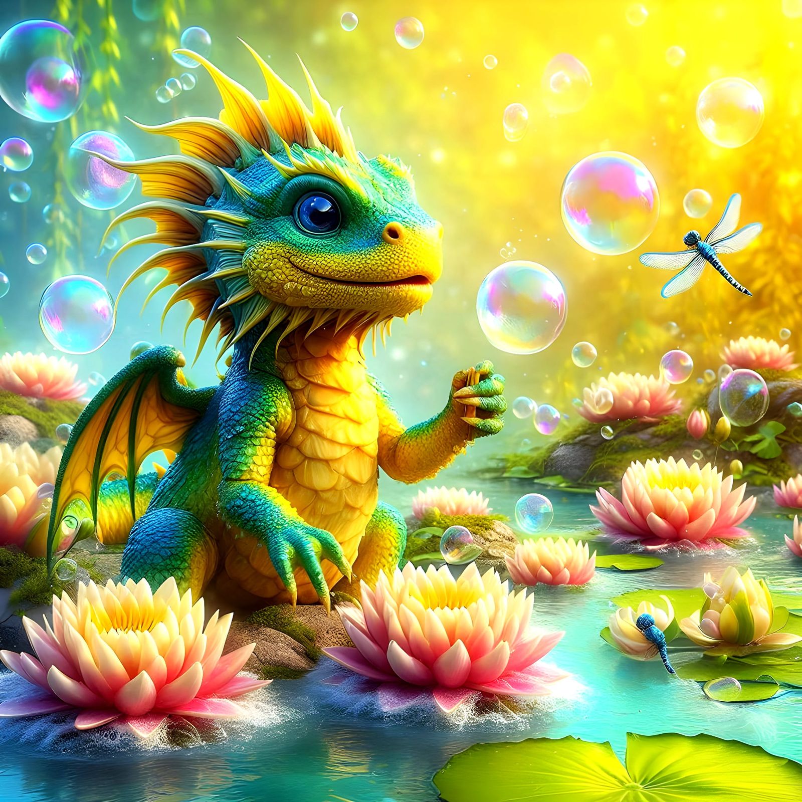 happy bubbledragon