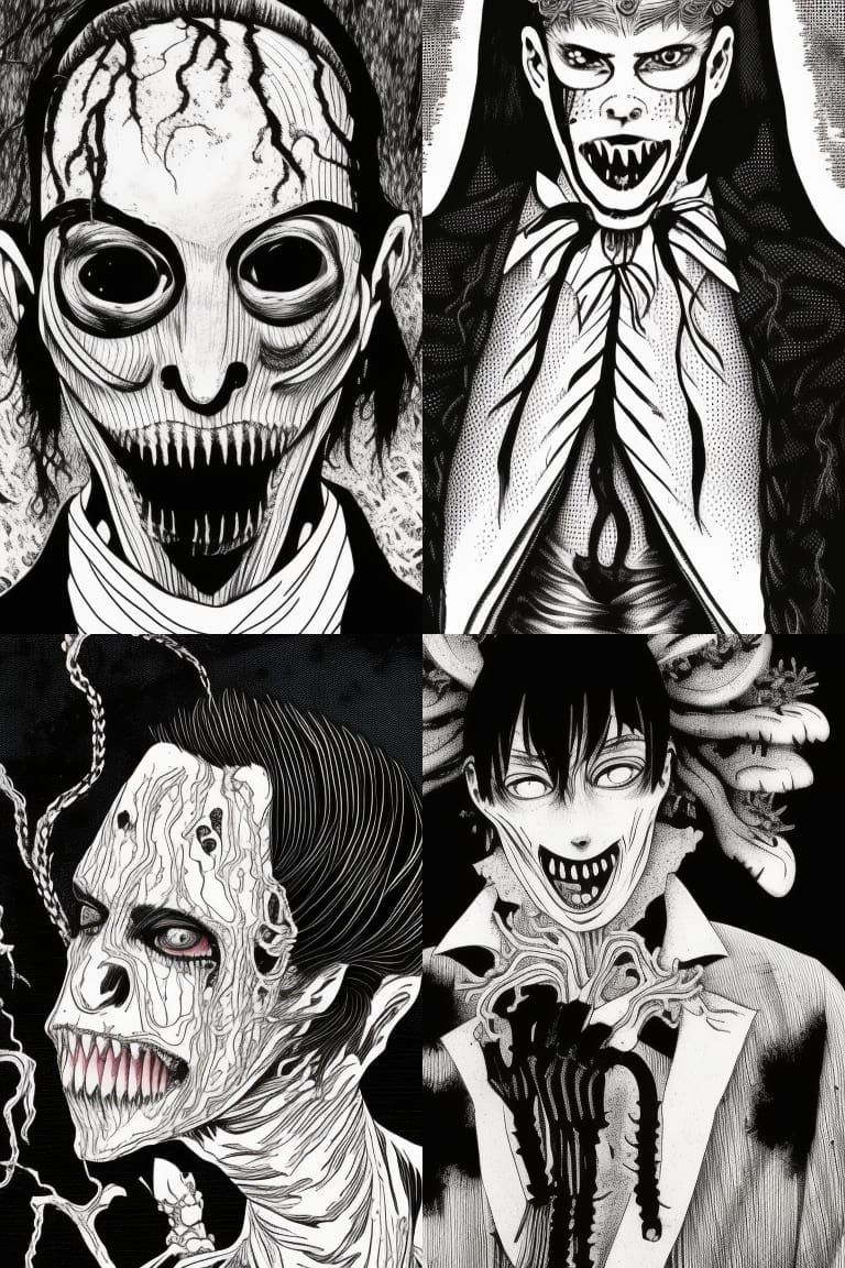 Black and white Victorian vampire wearing a disgusting gory ...
