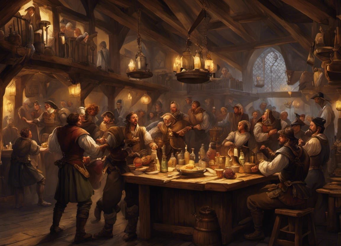 A Medieval Tavern, - AI Generated Artwork - NightCafe Creator