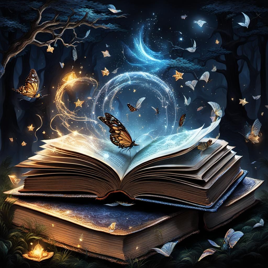 A magic  book , fantasy