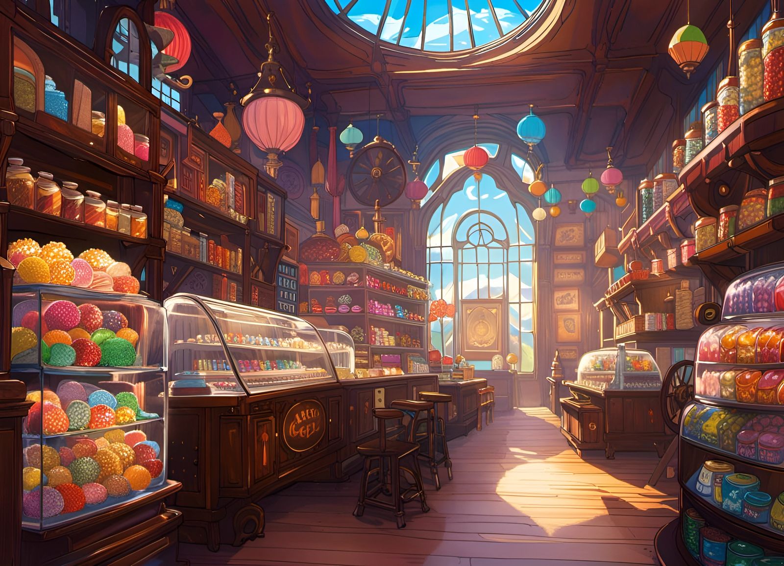 Steampunk Candy Shop - AI Generated Artwork - NightCafe Creator