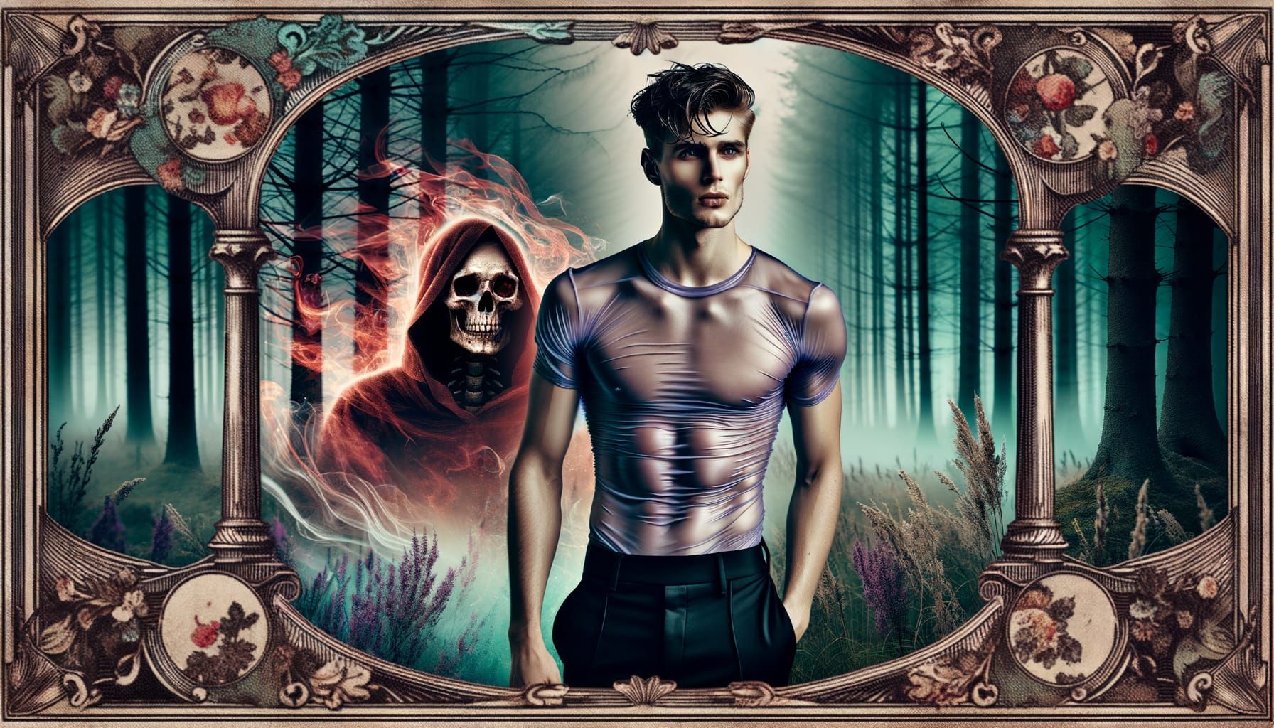 Walking under the rain with the grim Death