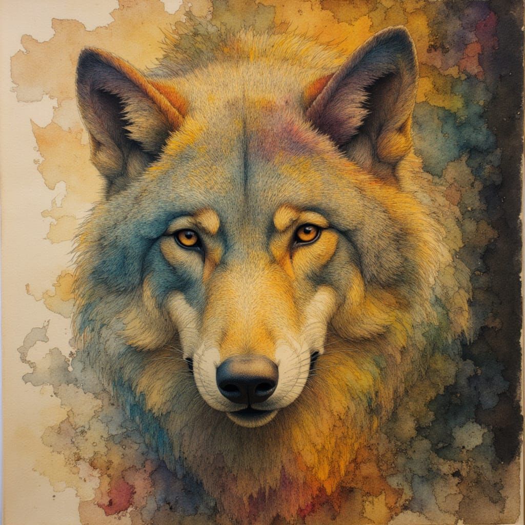<lora:Neurographic Ink - 2:1.0> Otherworldly wolf