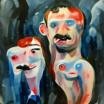 "people are strange" gouache