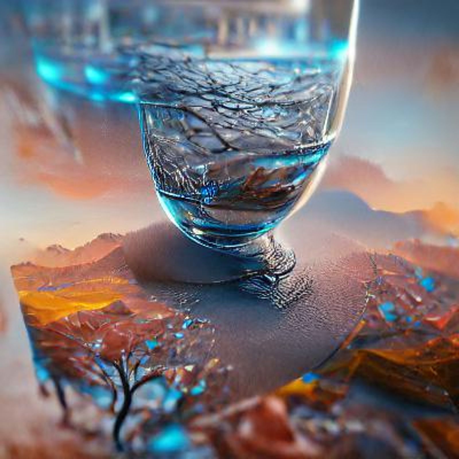 a glass of water AI Generated Artwork NightCafe Creator
