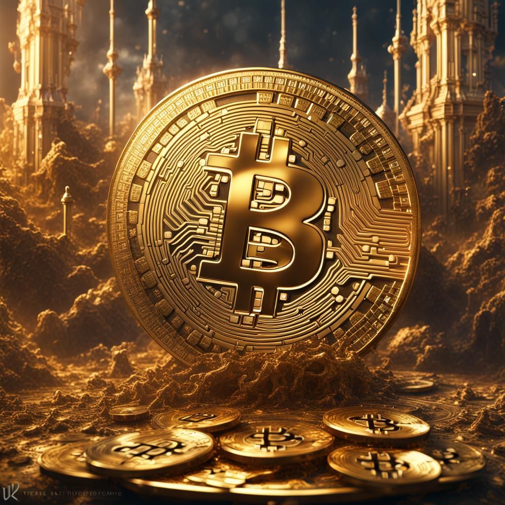 bitcoin flip gold detailed matte painting, deep color, fantastical, intricate detail, splash screen, complementary colors, fantasy concept a...