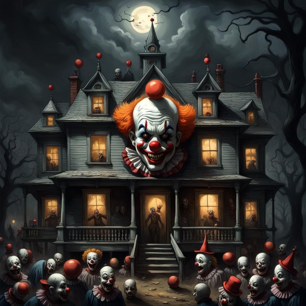 Creepy Clown House AI Generated Artwork NightCafe Creator