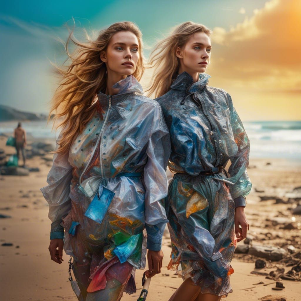clothing made of discarded plastic waste