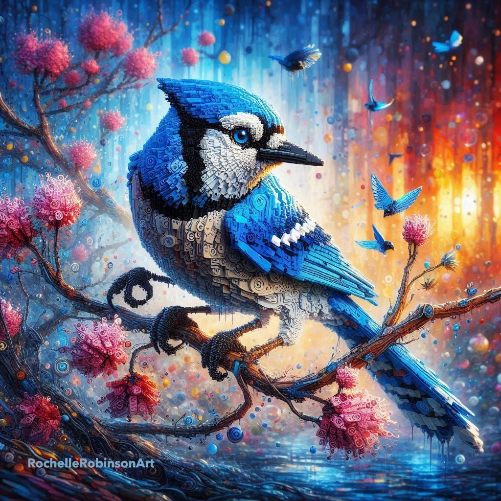 Blue Jay Perched In A Dog Wood Tree