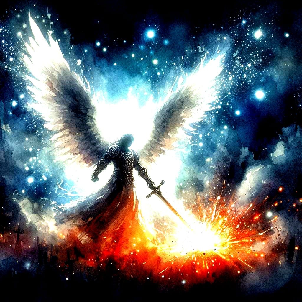 Angel with sparking sword