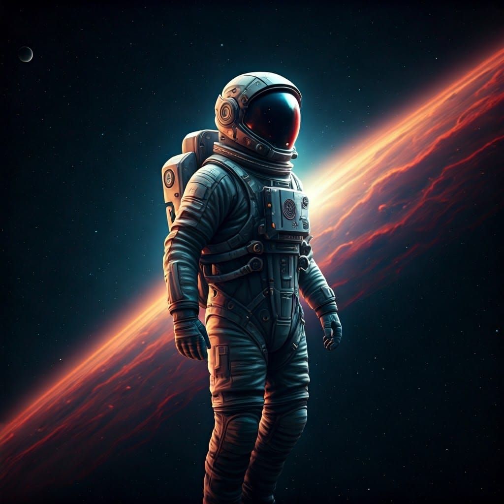 Space Astronaut in Futuristic Spacesuit