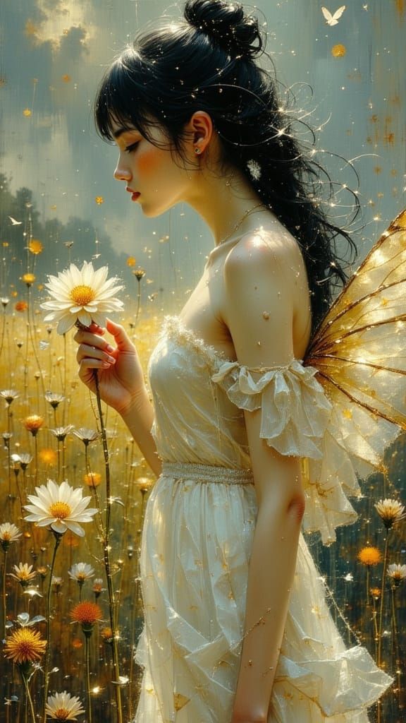  beautiful delicate etheral woman with beautiful eyes, black ...  by @Arbarron