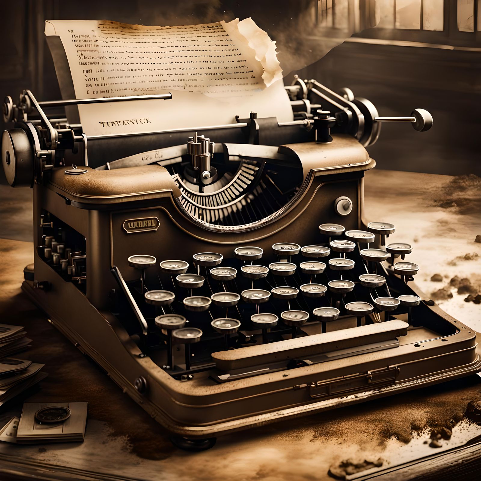 Old Typewriter in a Dusty Room  by @KanatGR