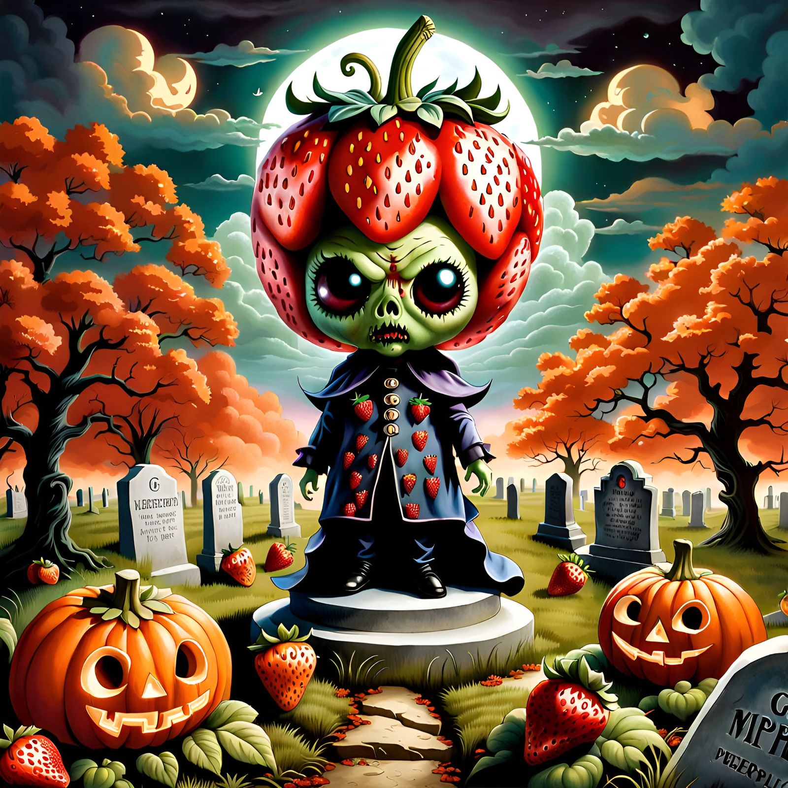 Strawberry Zombie Monster AI Generated Artwork NightCafe Creator