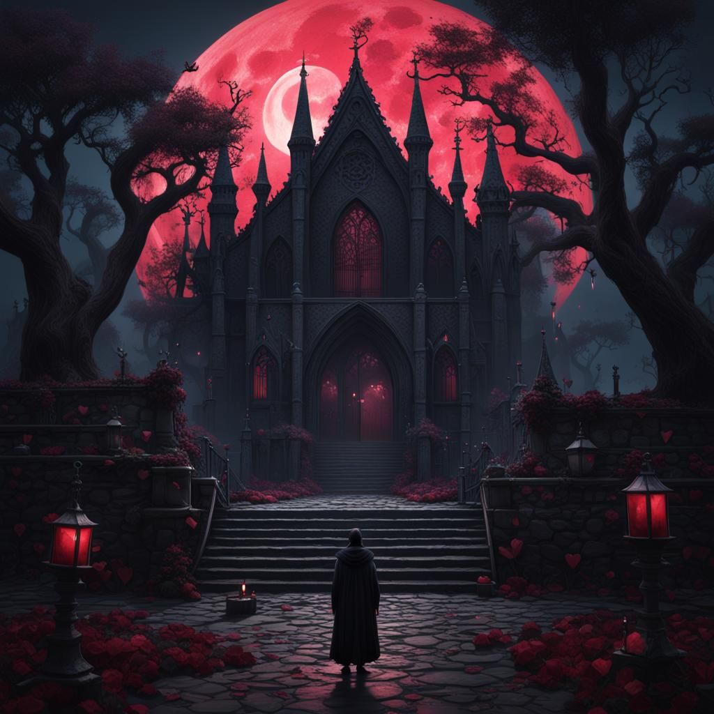 gothic valentine, sad, Chav, illustration, long shot, Texturing, Flat ...