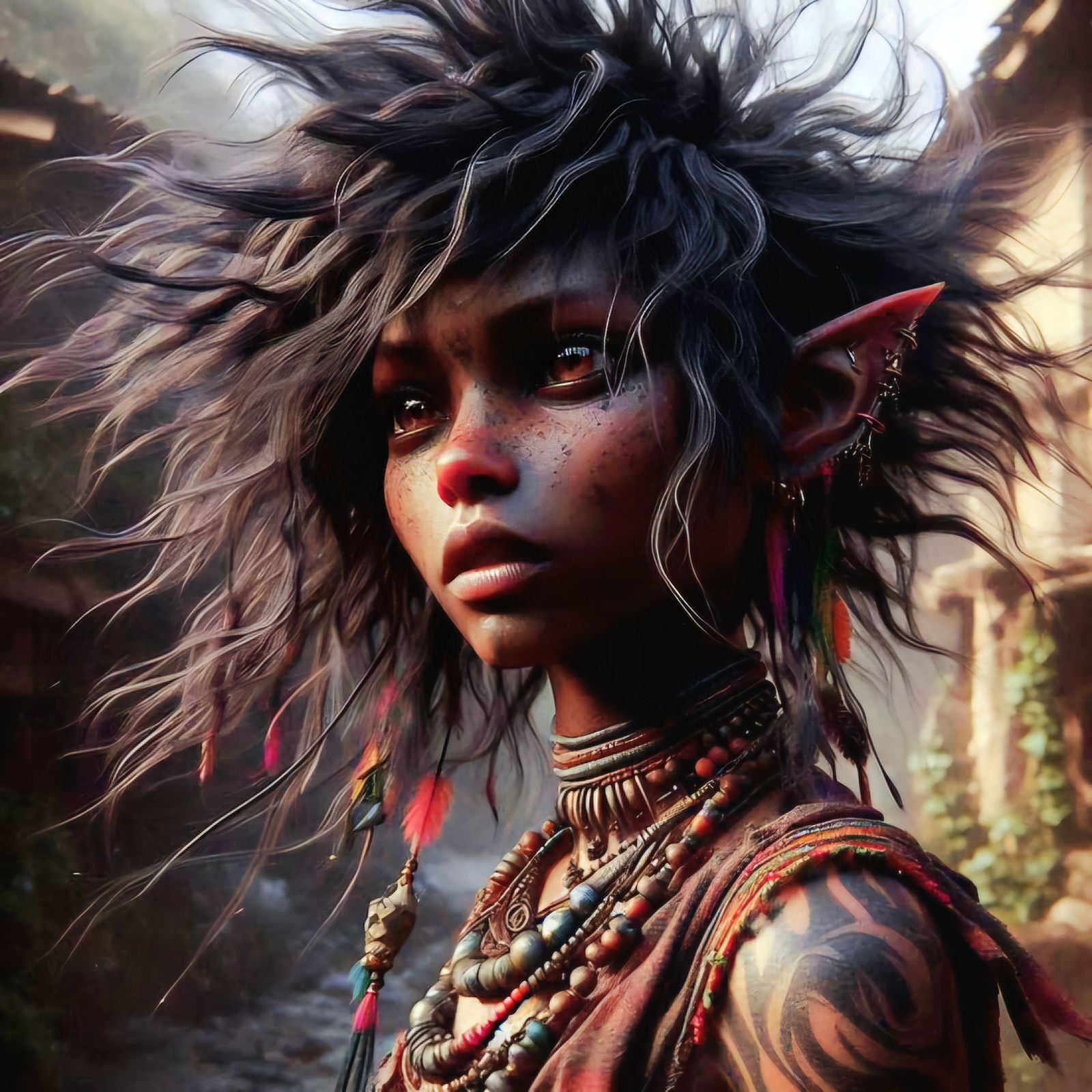 Boho pixie wild hair